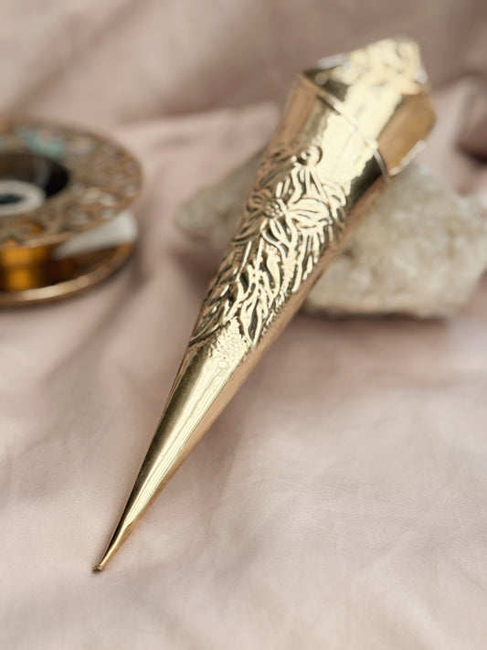 Vintage Brass Flower Wall Vase