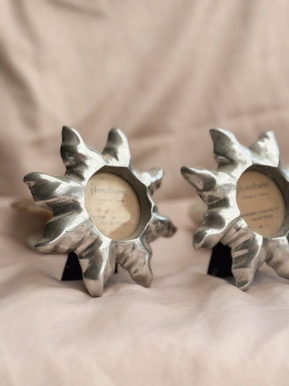 Vintage Silver Metal Sun Photo Frames