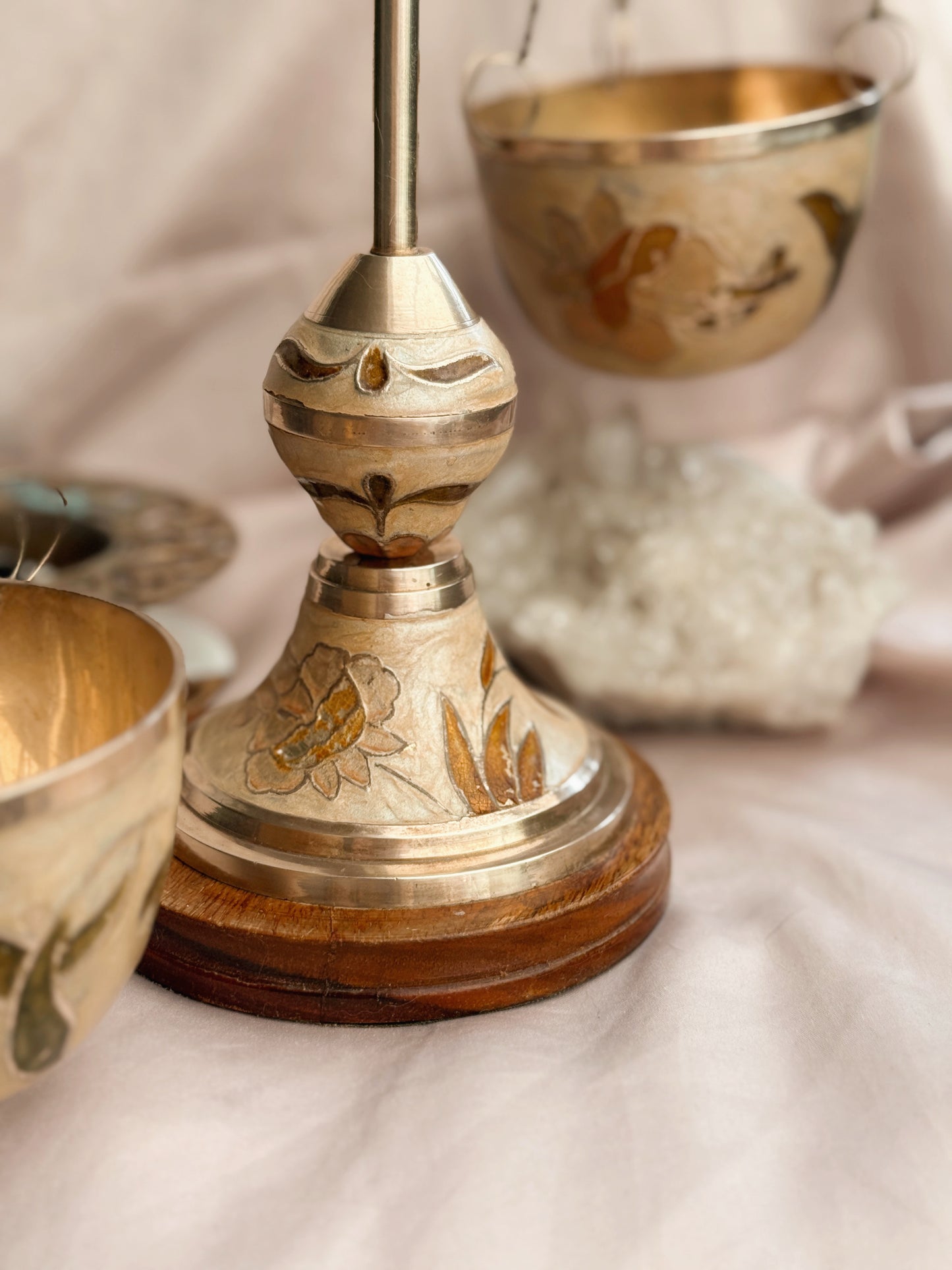 Vintage Brass + Enamel Large Apothecary Scales (UK ONLY)