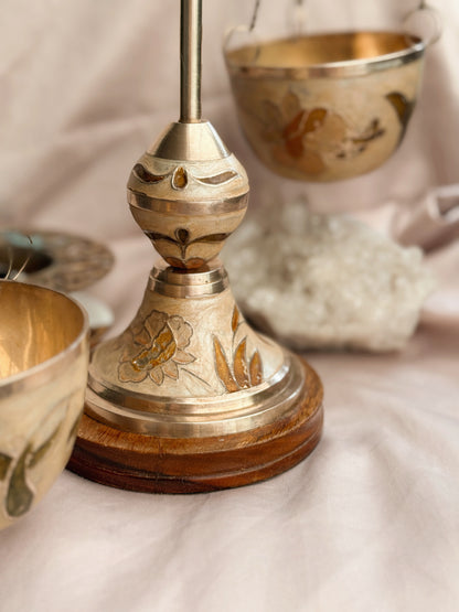 Vintage Brass + Enamel Large Apothecary Scales (UK ONLY)