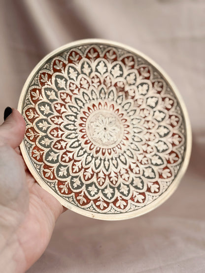 Vintage Brass + Enamel Spell Plate