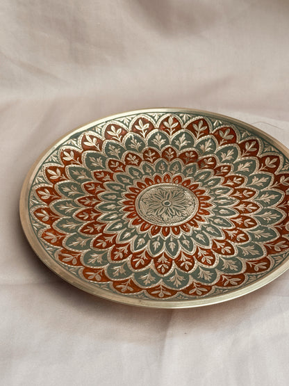 Vintage Brass + Enamel Spell Plate