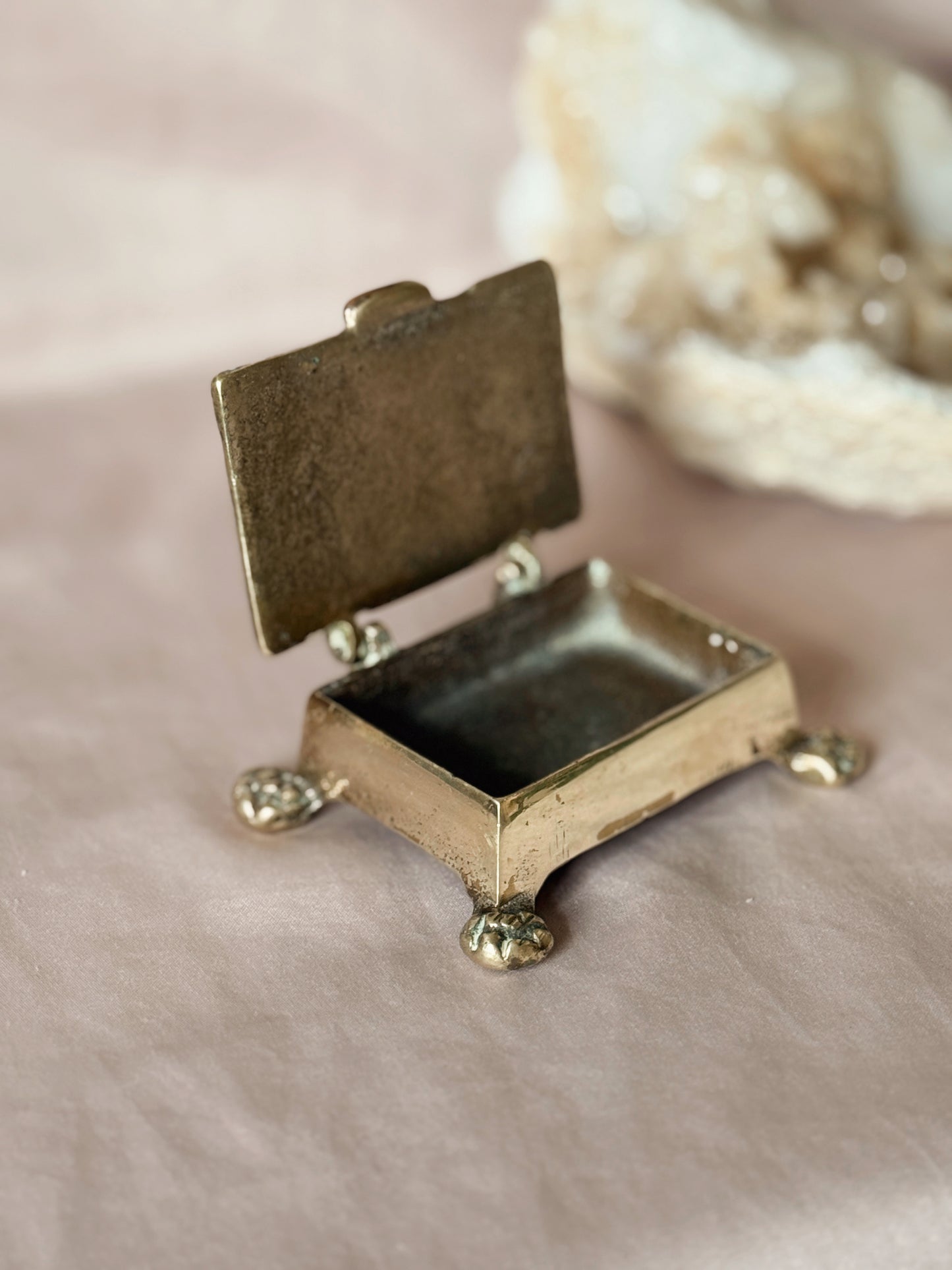 Vintage Brass Mini Trinket Box