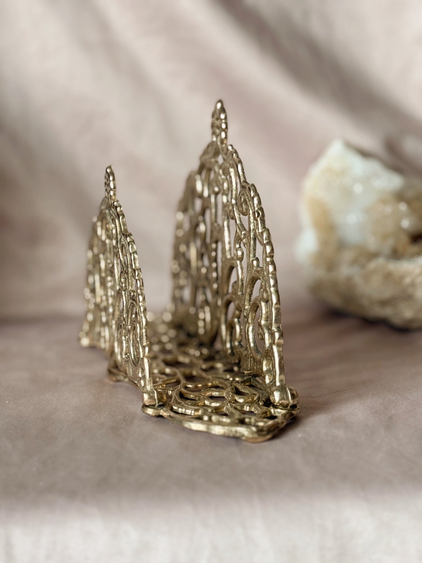 Vintage Brass Rococo Letter Rack