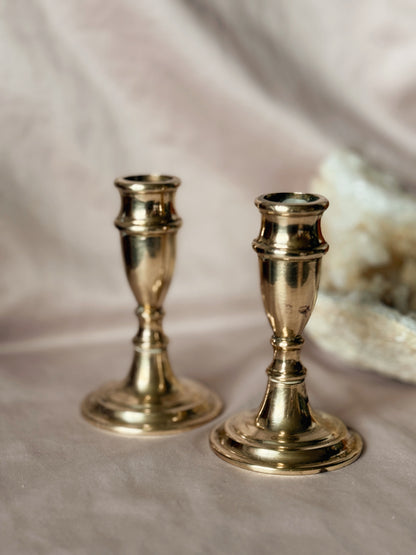 Vintage Brass Pair of Candlestick Holders