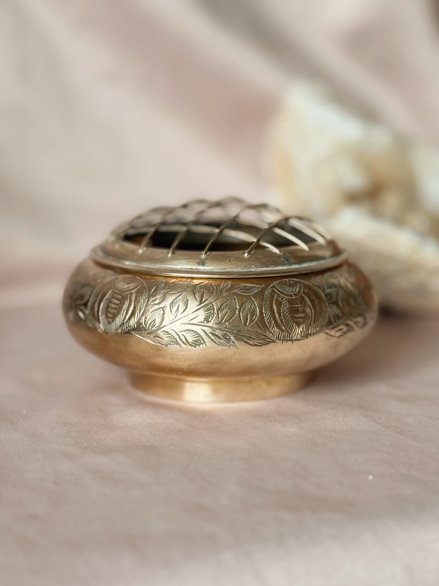 Vintage Brass Incense Pot