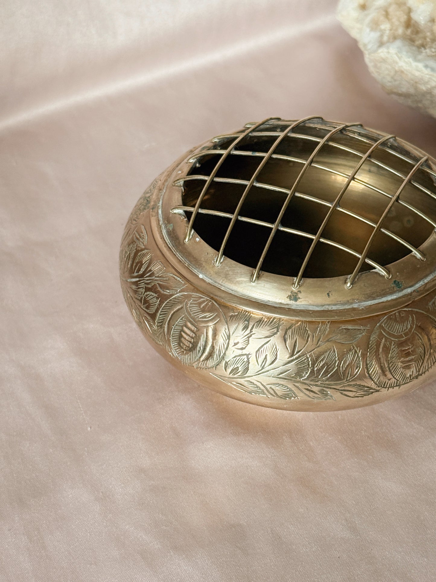 Vintage Brass Incense Pot