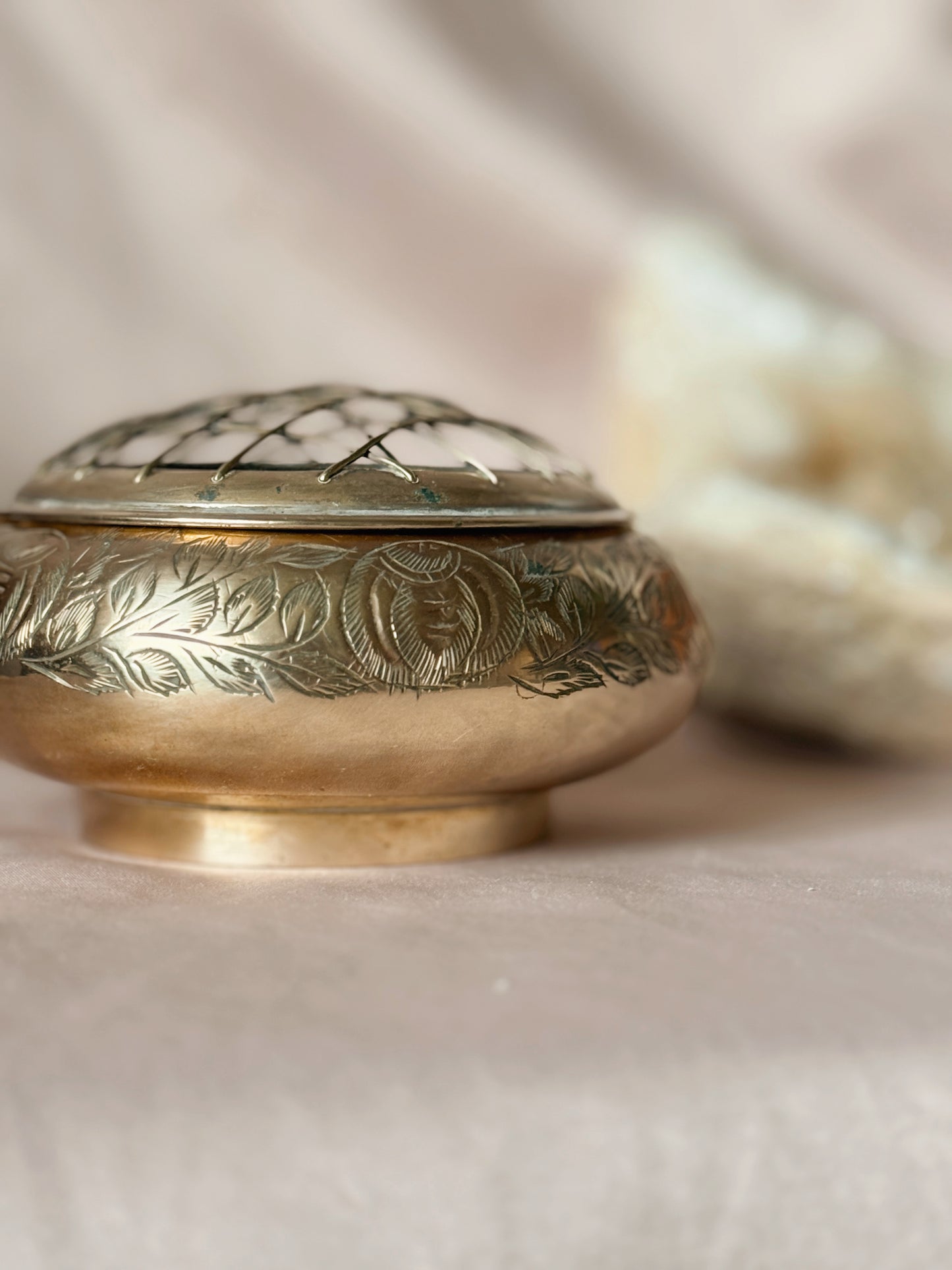 Vintage Brass Incense Pot