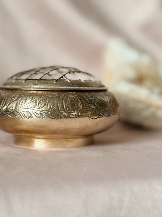 Vintage Brass Incense Pot
