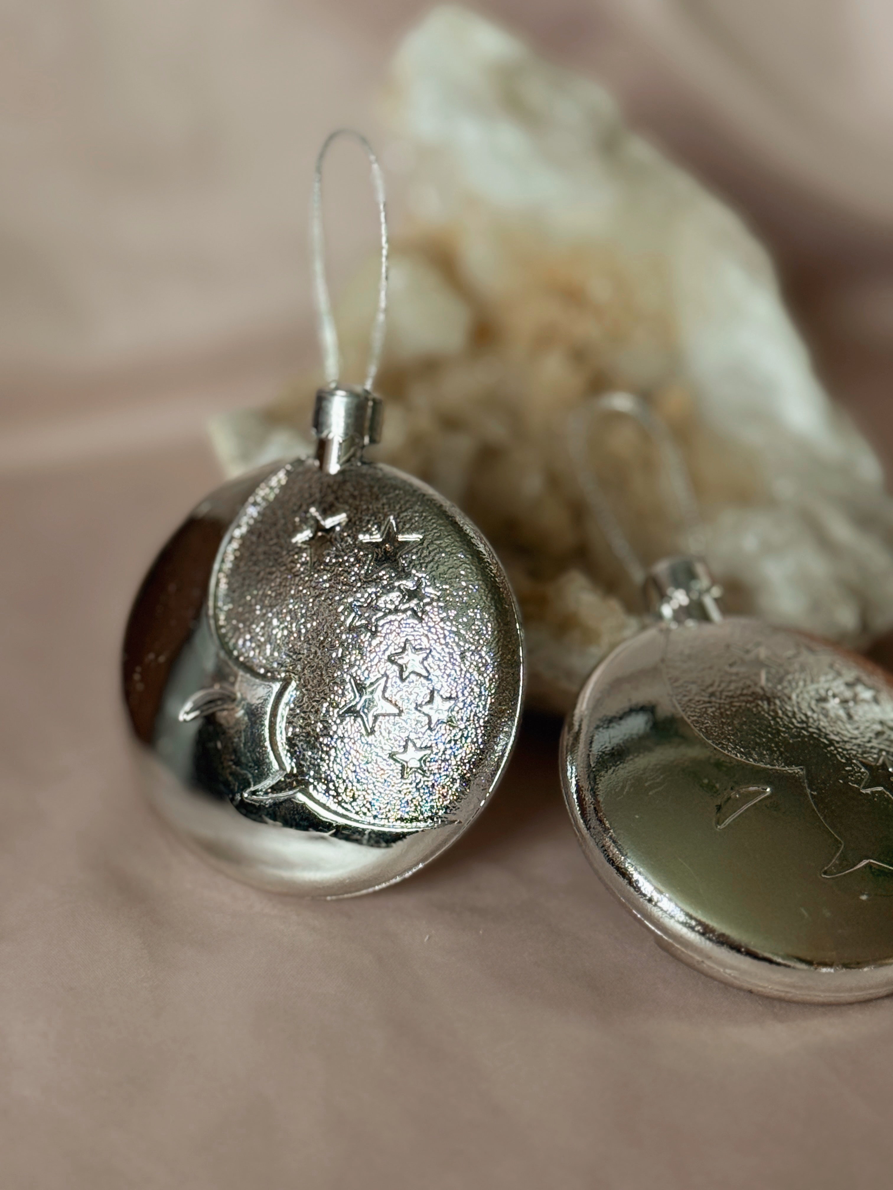 Vintage Silver Moon Face Decorations