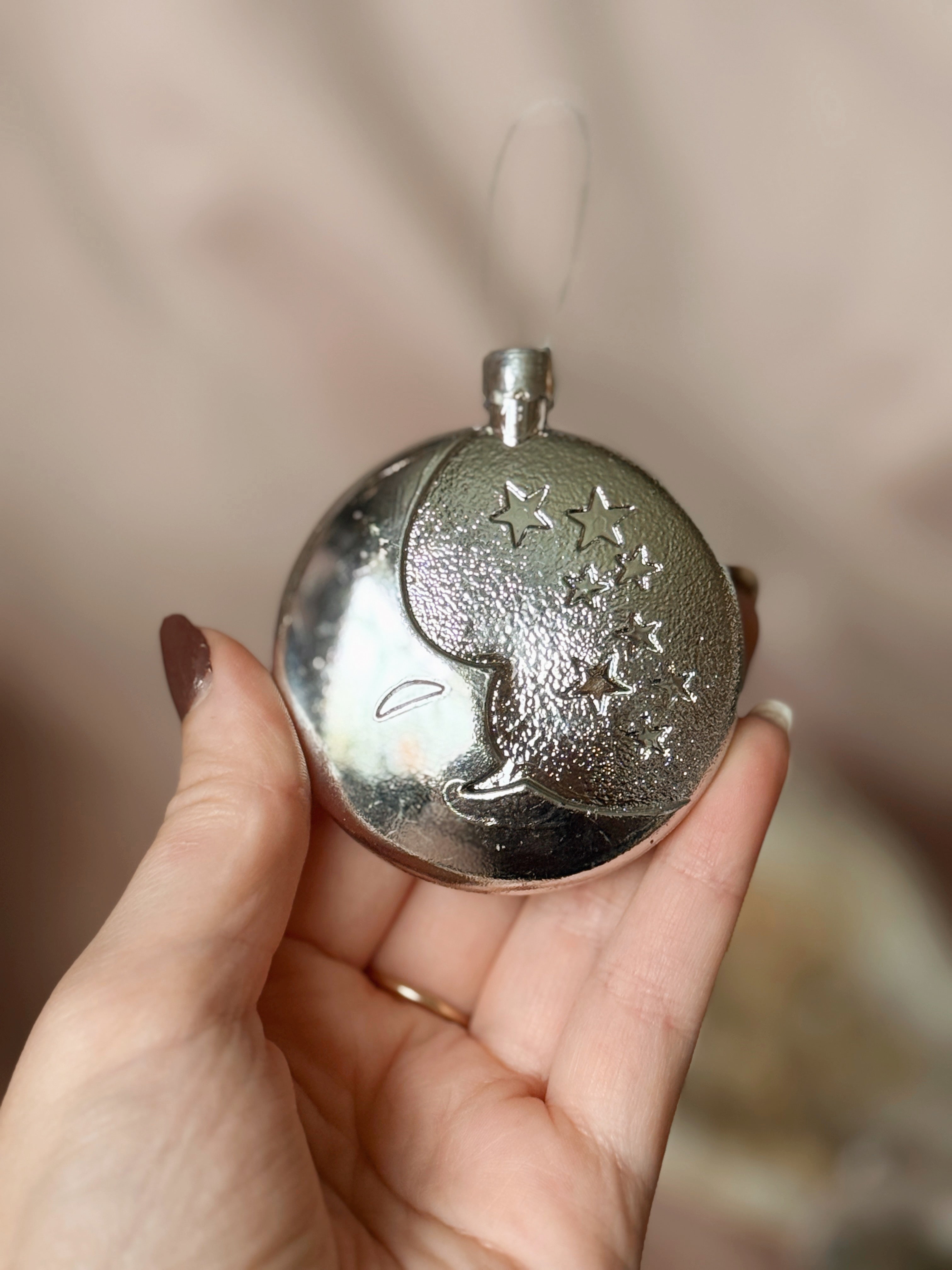 Vintage Silver Moon Face Decorations