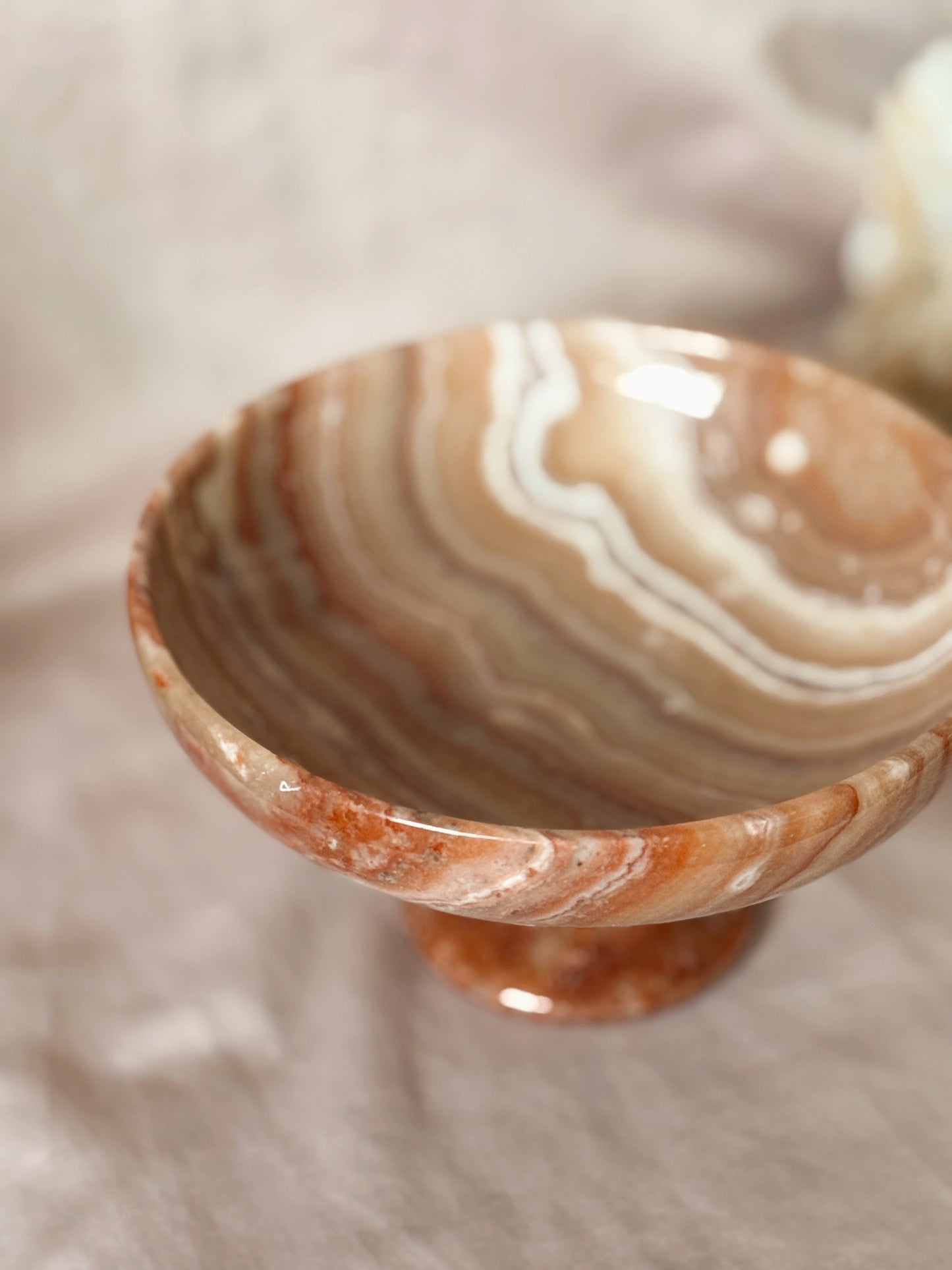 Vintage Onyx Red + Brown Bowl