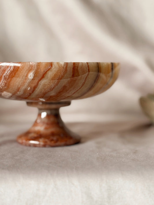 Vintage Onyx Red + Brown Bowl