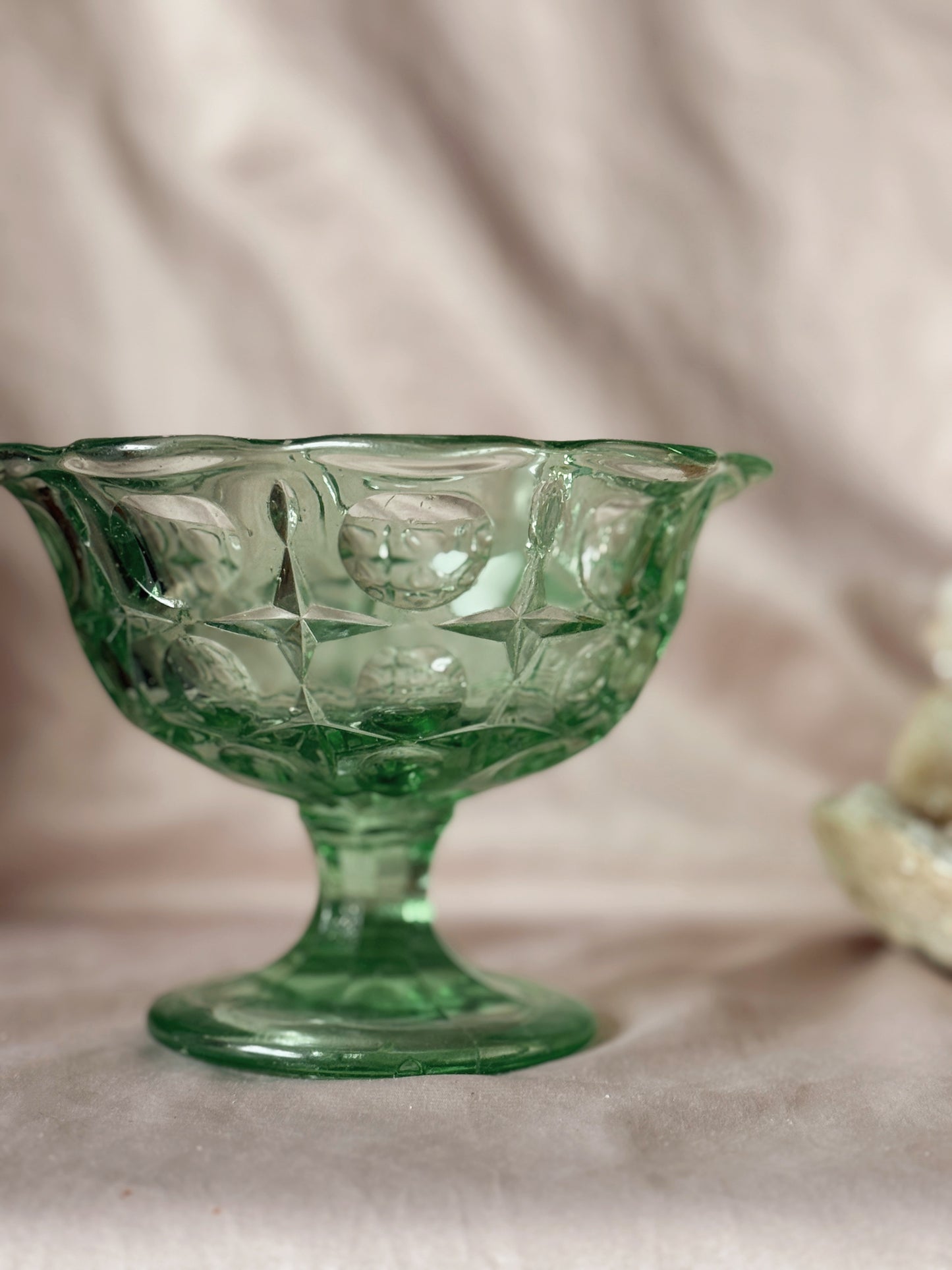 Vintage Green Glass Money Bowl (UK ONLY)