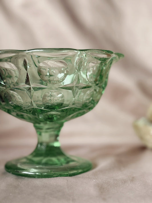 Vintage Green Glass Money Bowl (UK ONLY)