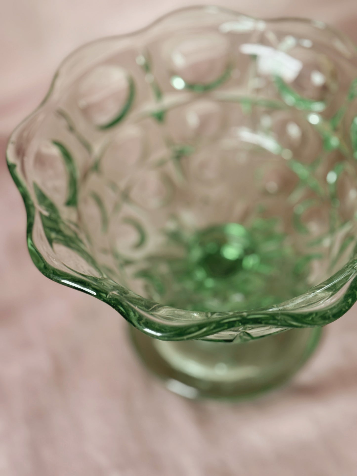 Vintage Green Glass Money Bowl (UK ONLY)