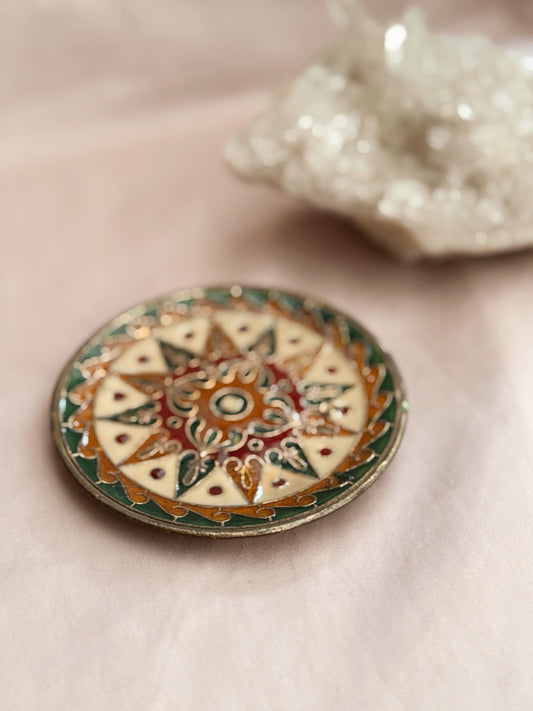 Vintage Brass + Enamel Mini Star Plate