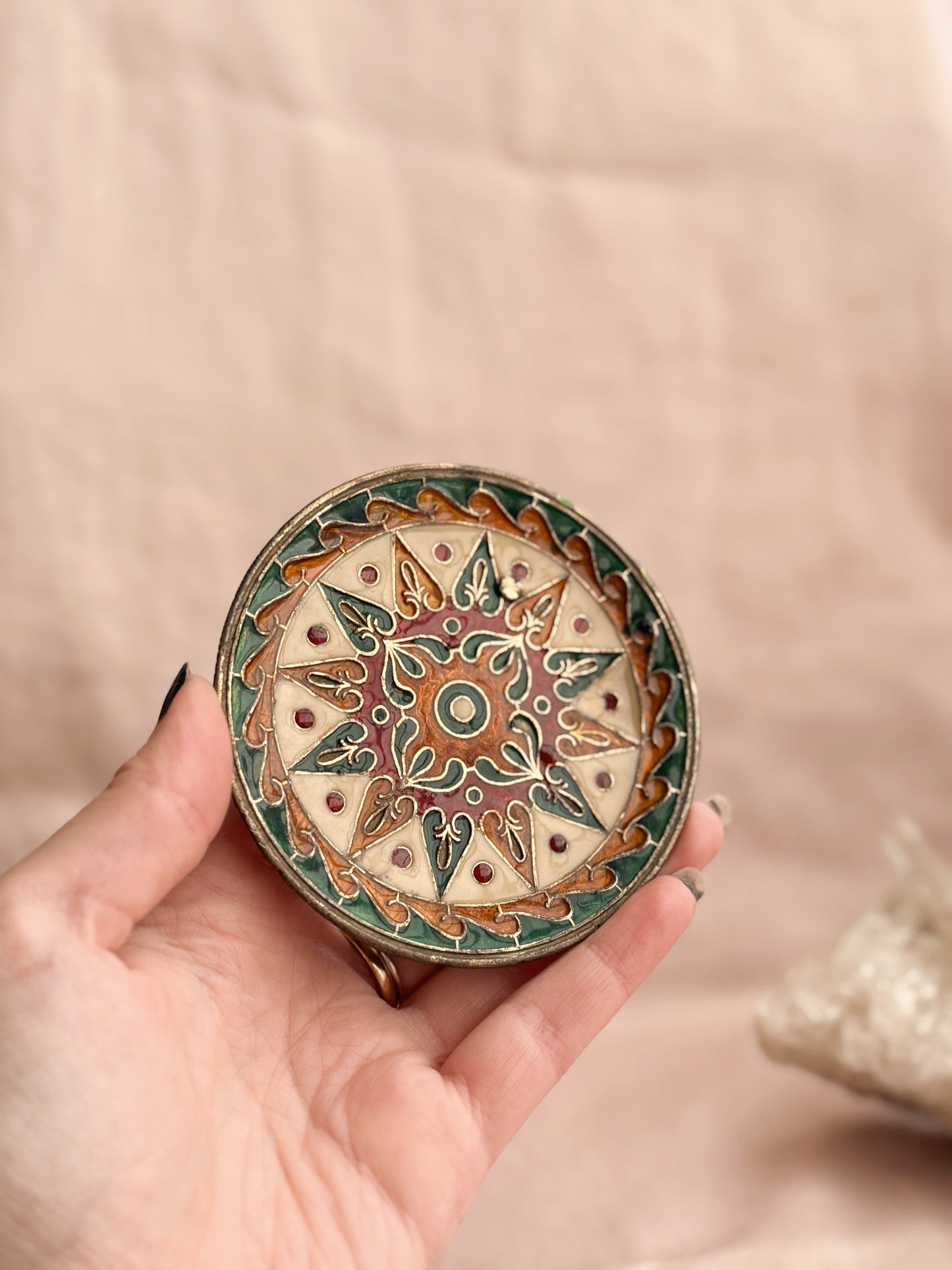 Vintage Brass + Enamel Mini Star Plate