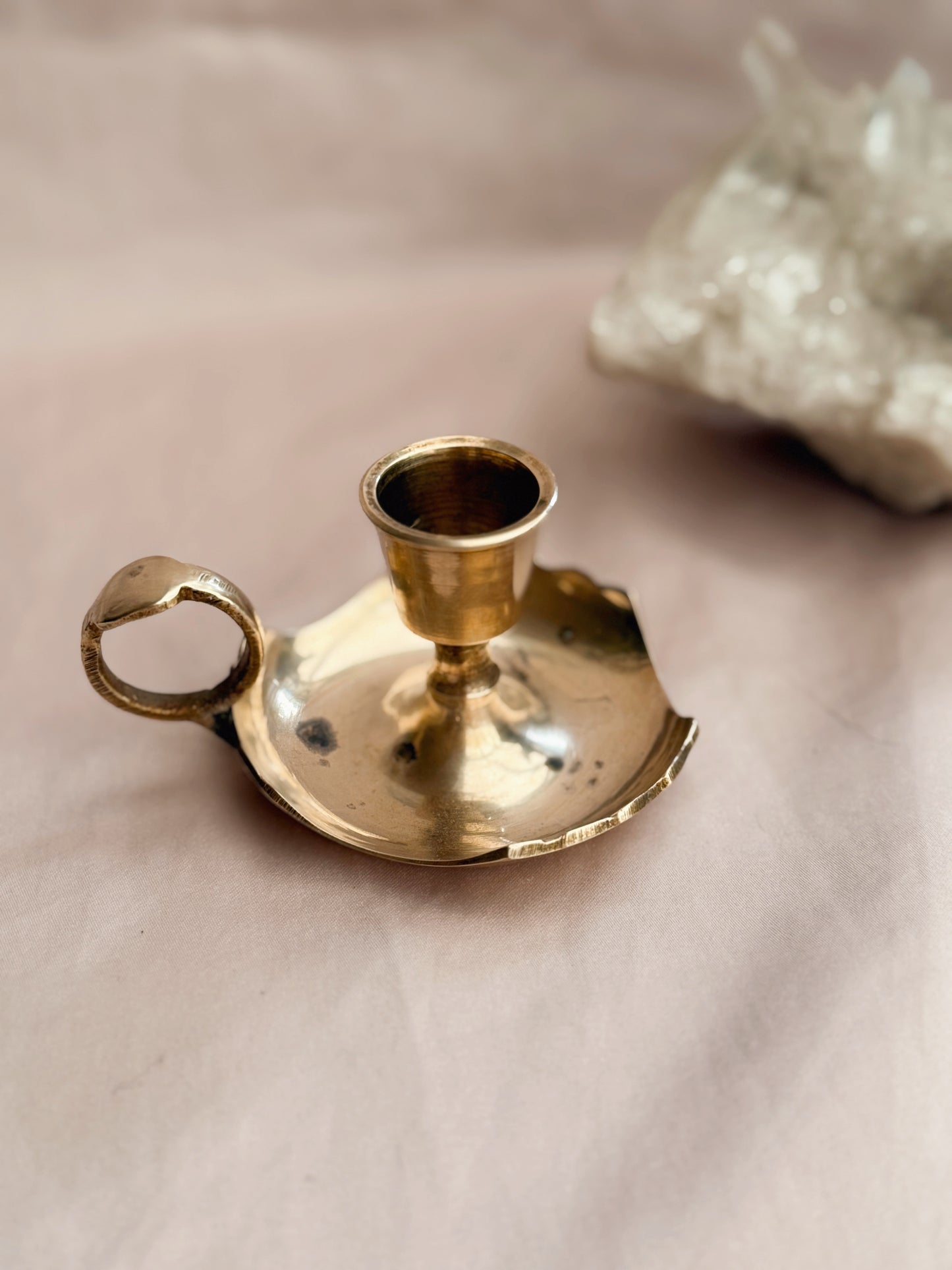 Vintage Mini Brass Candlestick Holder