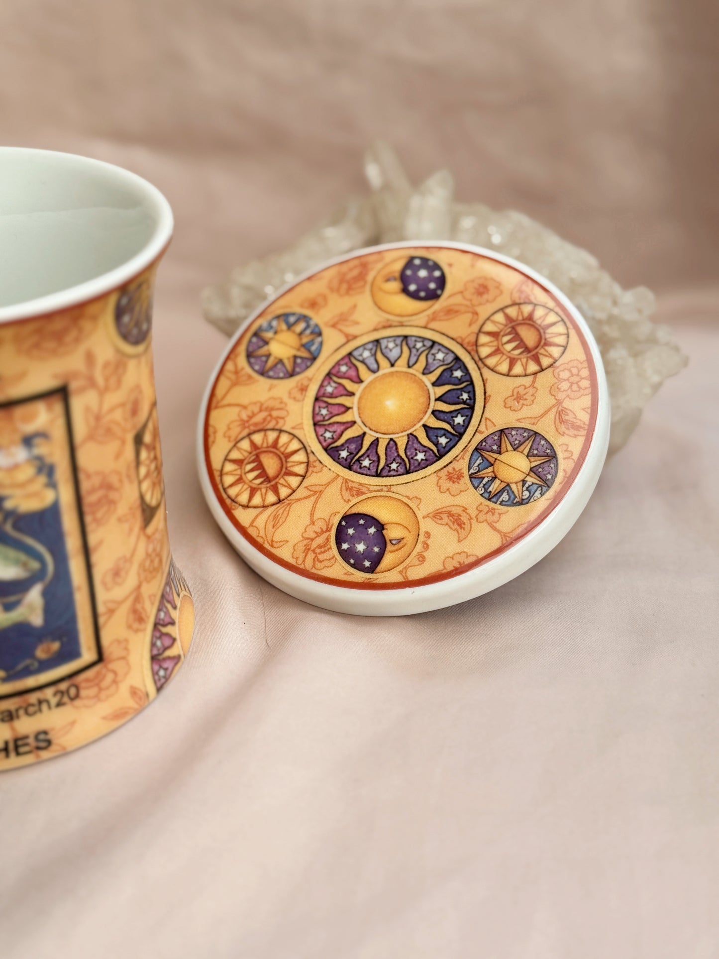 Vintage Pisces Cup + Coaster Set