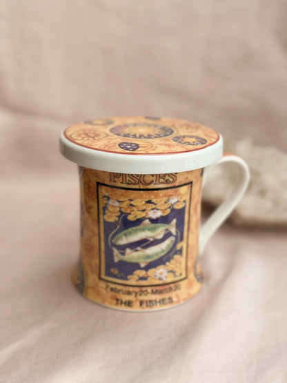 Vintage Pisces Cup + Coaster Set