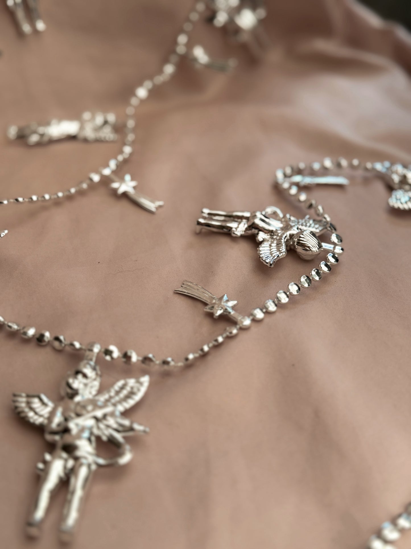 Vintage Silver Shooting Star + Cherub Garland