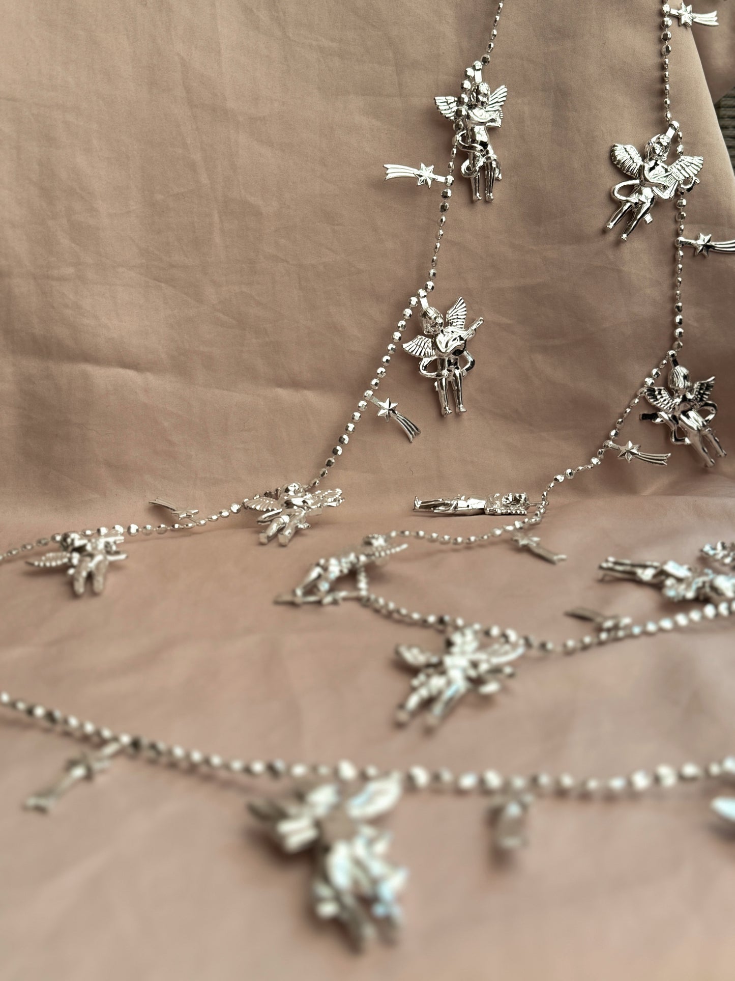 Vintage Silver Shooting Star + Cherub Garland