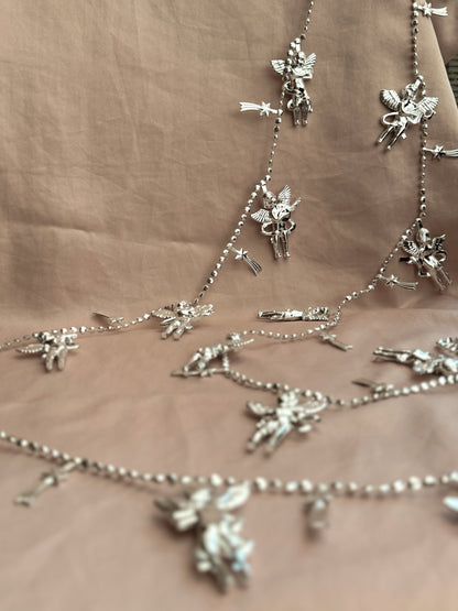 Vintage Silver Shooting Star + Cherub Garland