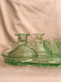Vintage Green Glass Dressing Table Set (UK ONLY)