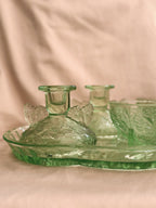 Vintage Green Glass Dressing Table Set (UK ONLY)