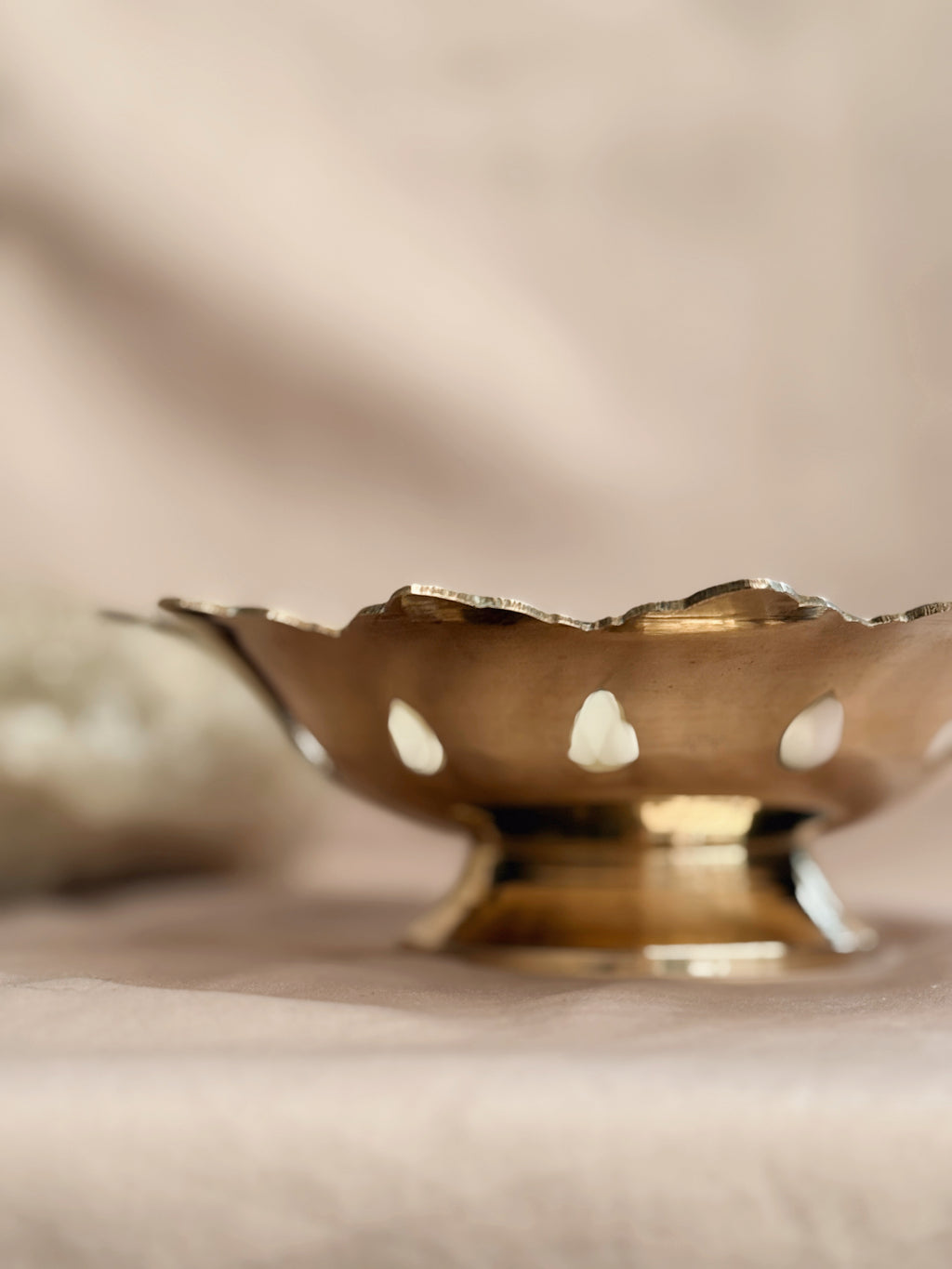 Vintage Brass + Enamel Trinket Bowl
