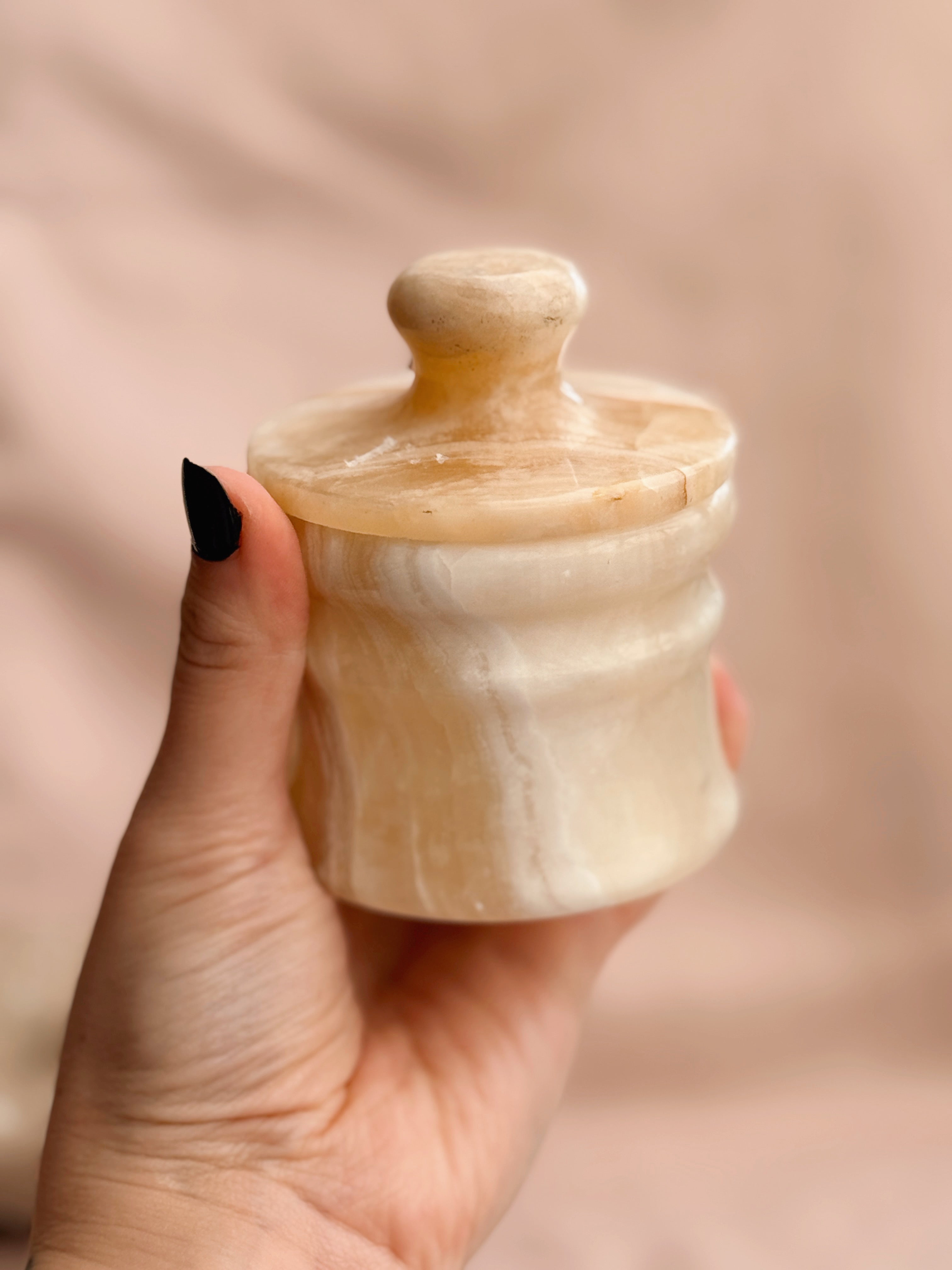 Vintage Onyx Trinket Pot