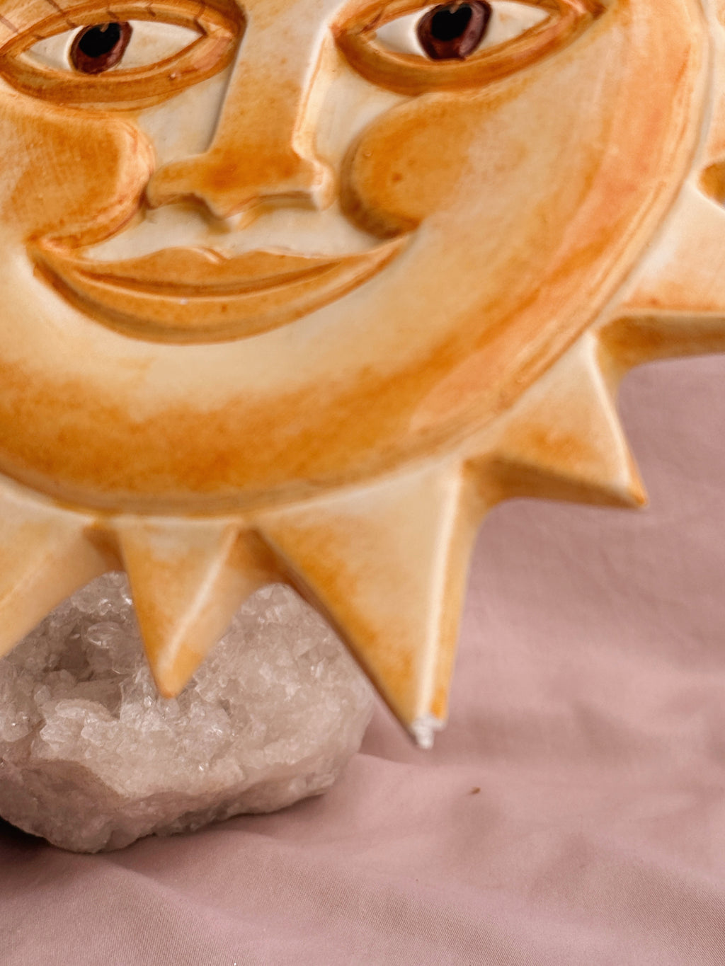 Vintage Italian Ceramic Sun Face