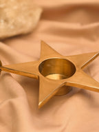 Vintage Brass Star Tealight Holder
