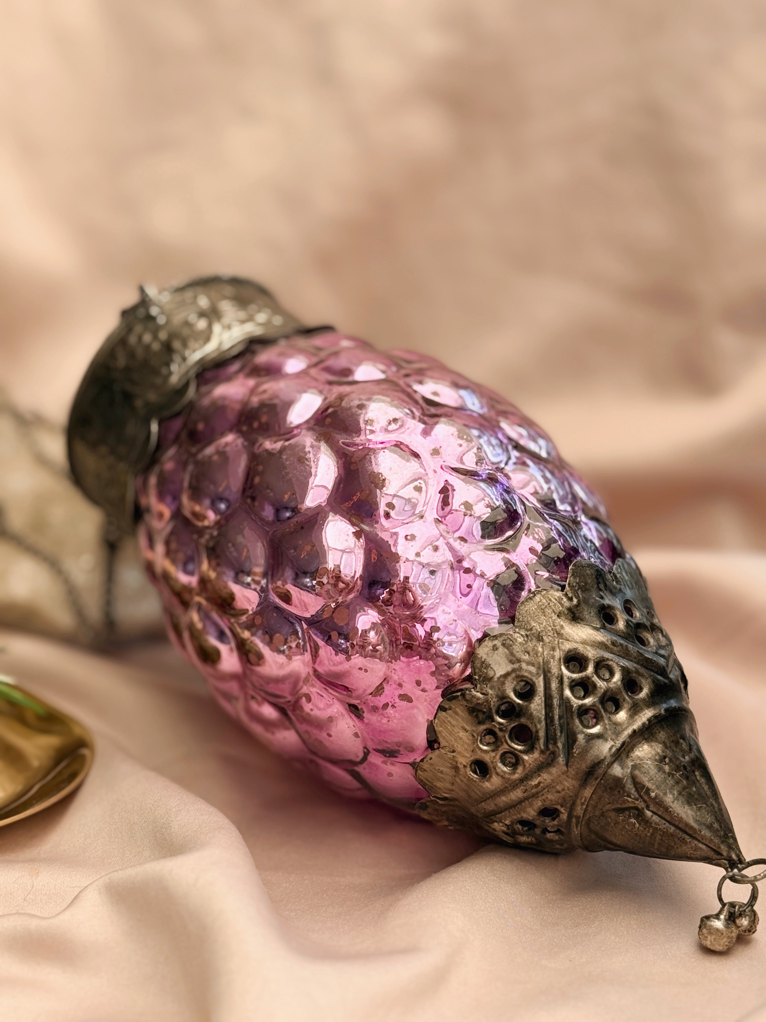 Vintage Purple Hanging Glass Lantern