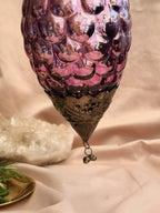 Vintage Purple Hanging Glass Lantern