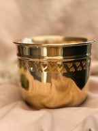 Vintage Brass Heart Plant Pot