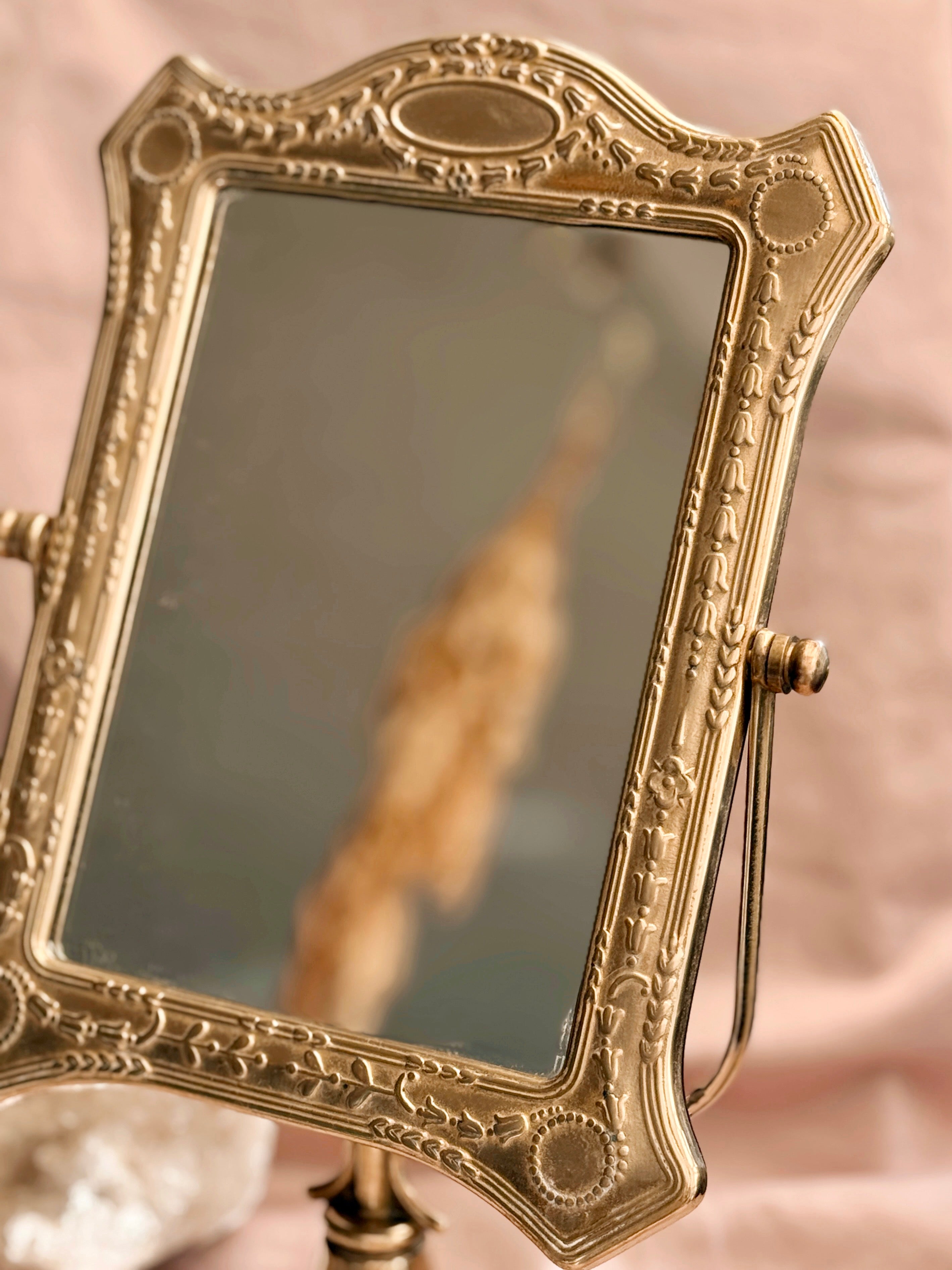 Vintage Brass Dressing Table Mirror (UK ONLY)