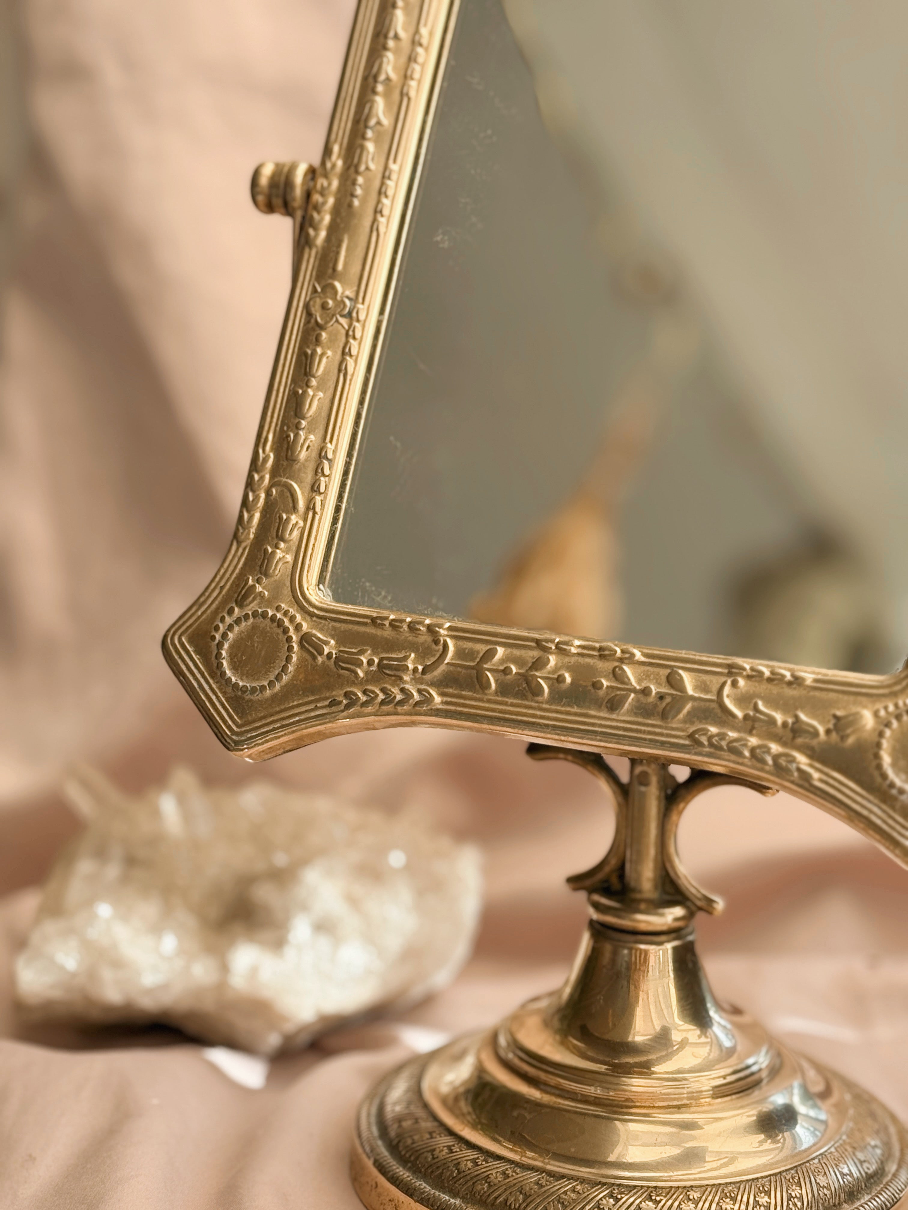Vintage Brass Dressing Table Mirror (UK ONLY)