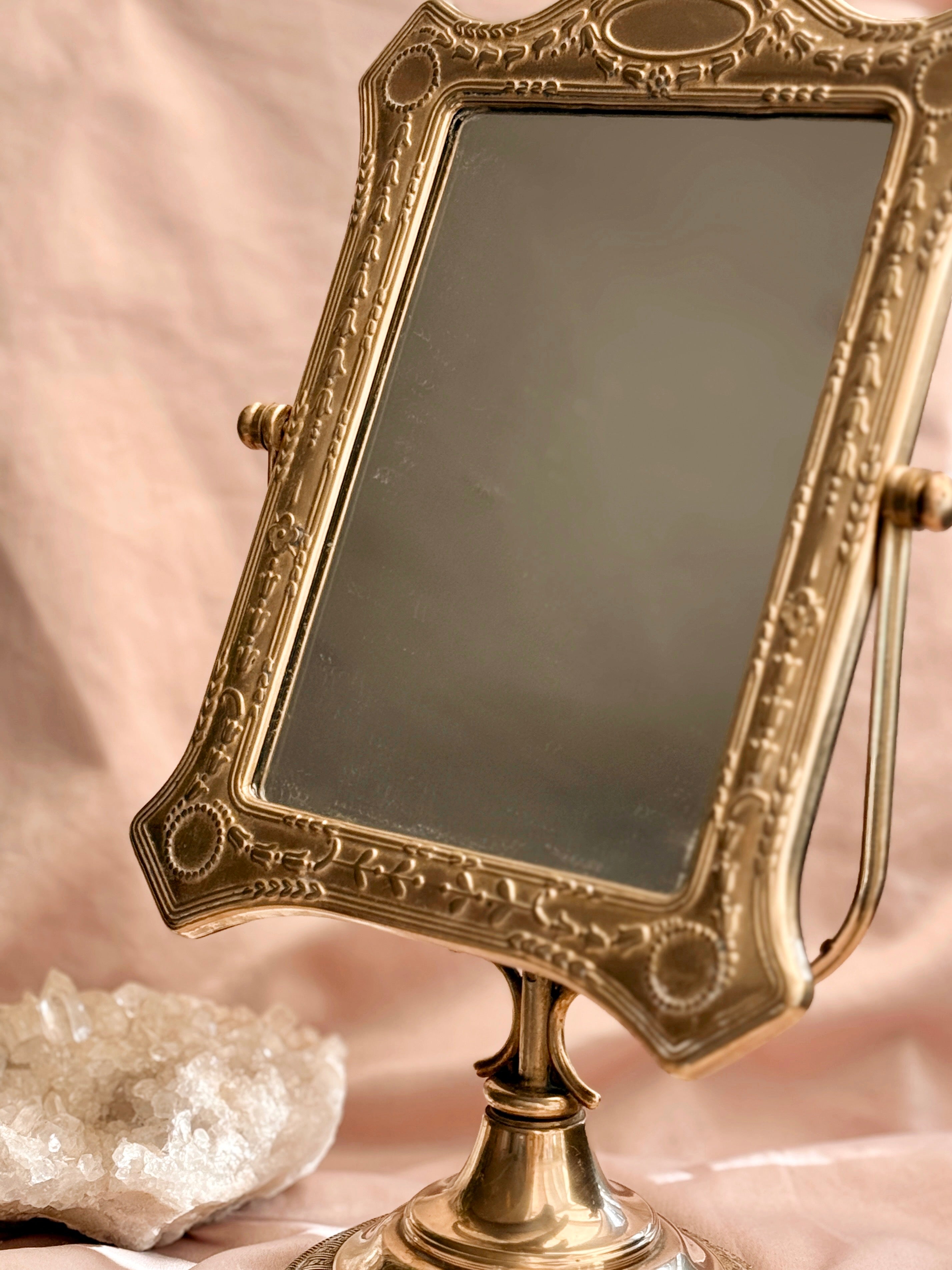 Vintage Brass Dressing Table Mirror (UK ONLY)