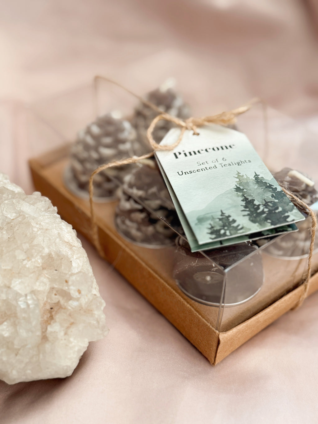 Set of 6 Pinecone Tealight Candles