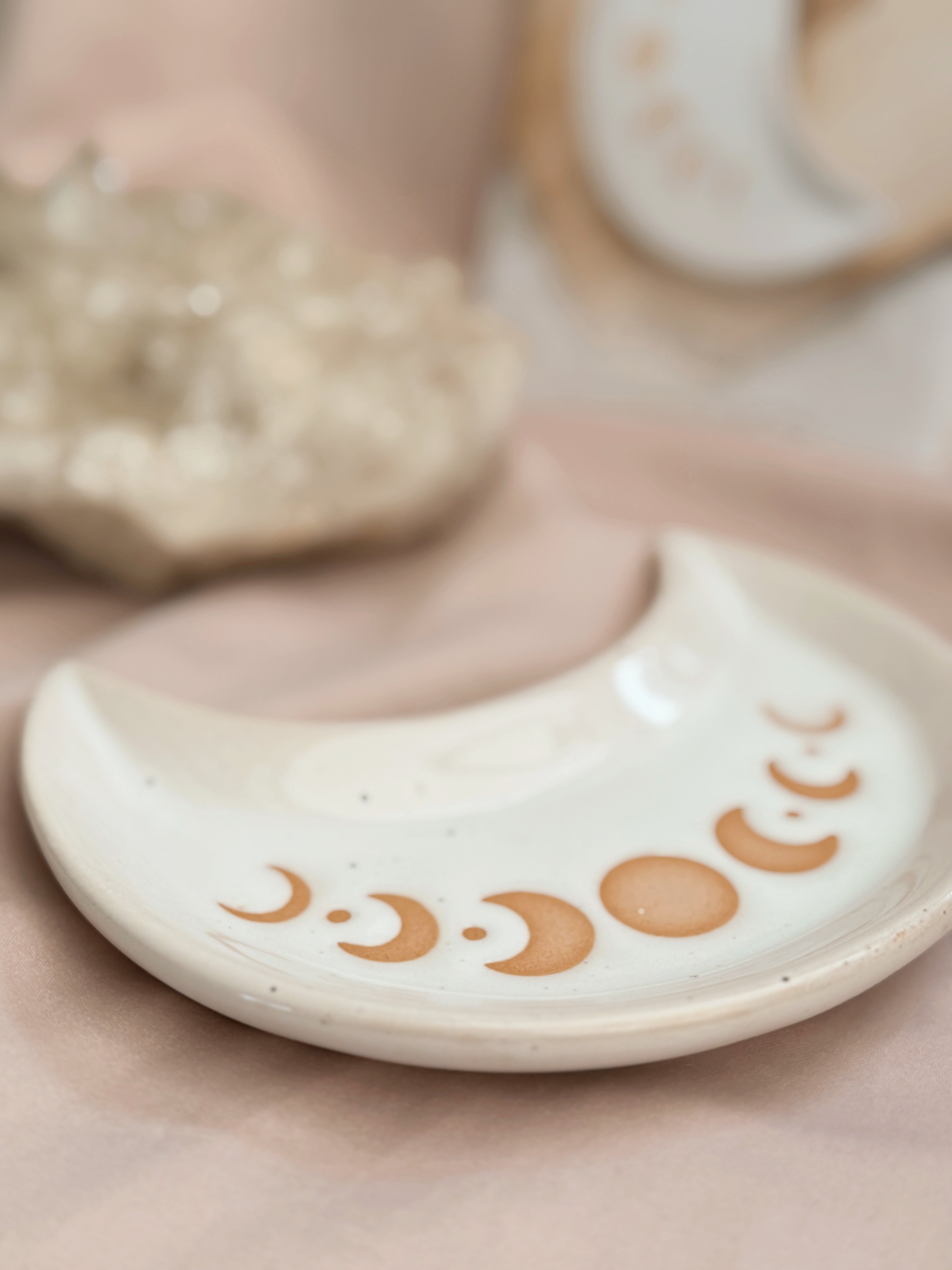 Moonphase Moon Shaped Ceramic Trinket Dish