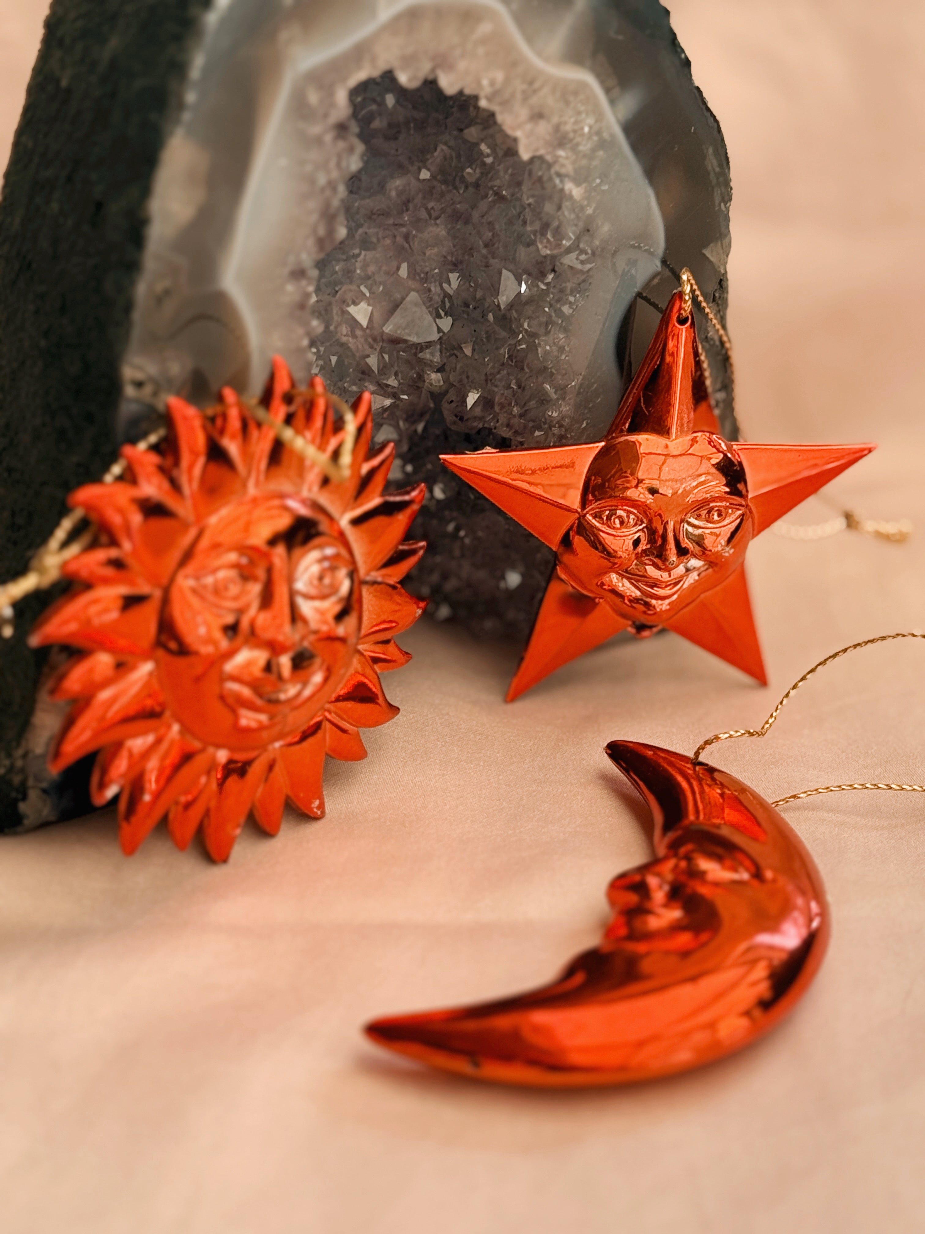 Vintage Set of 3 Celestial Decorations