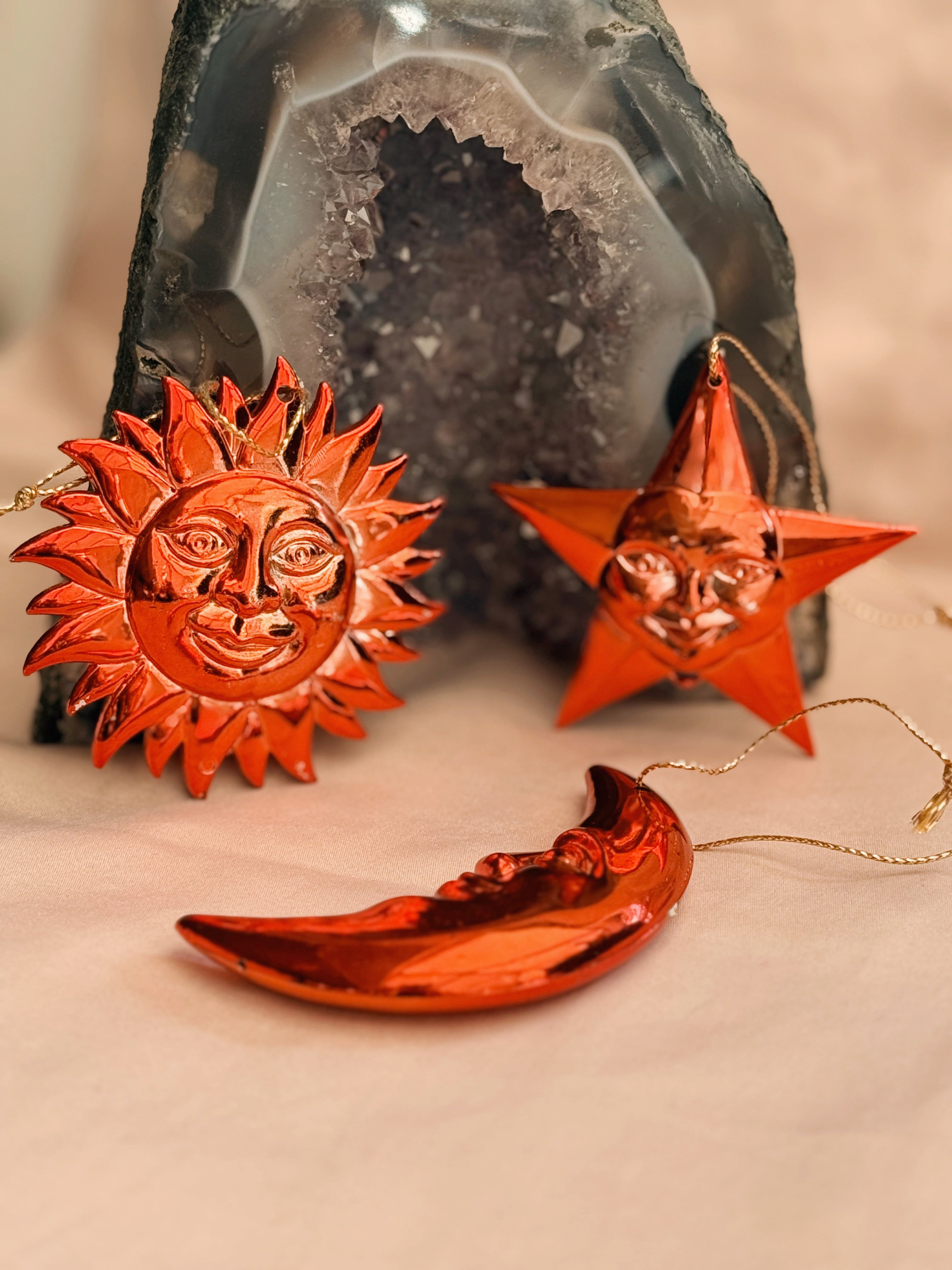 Vintage Set of 3 Celestial Decorations