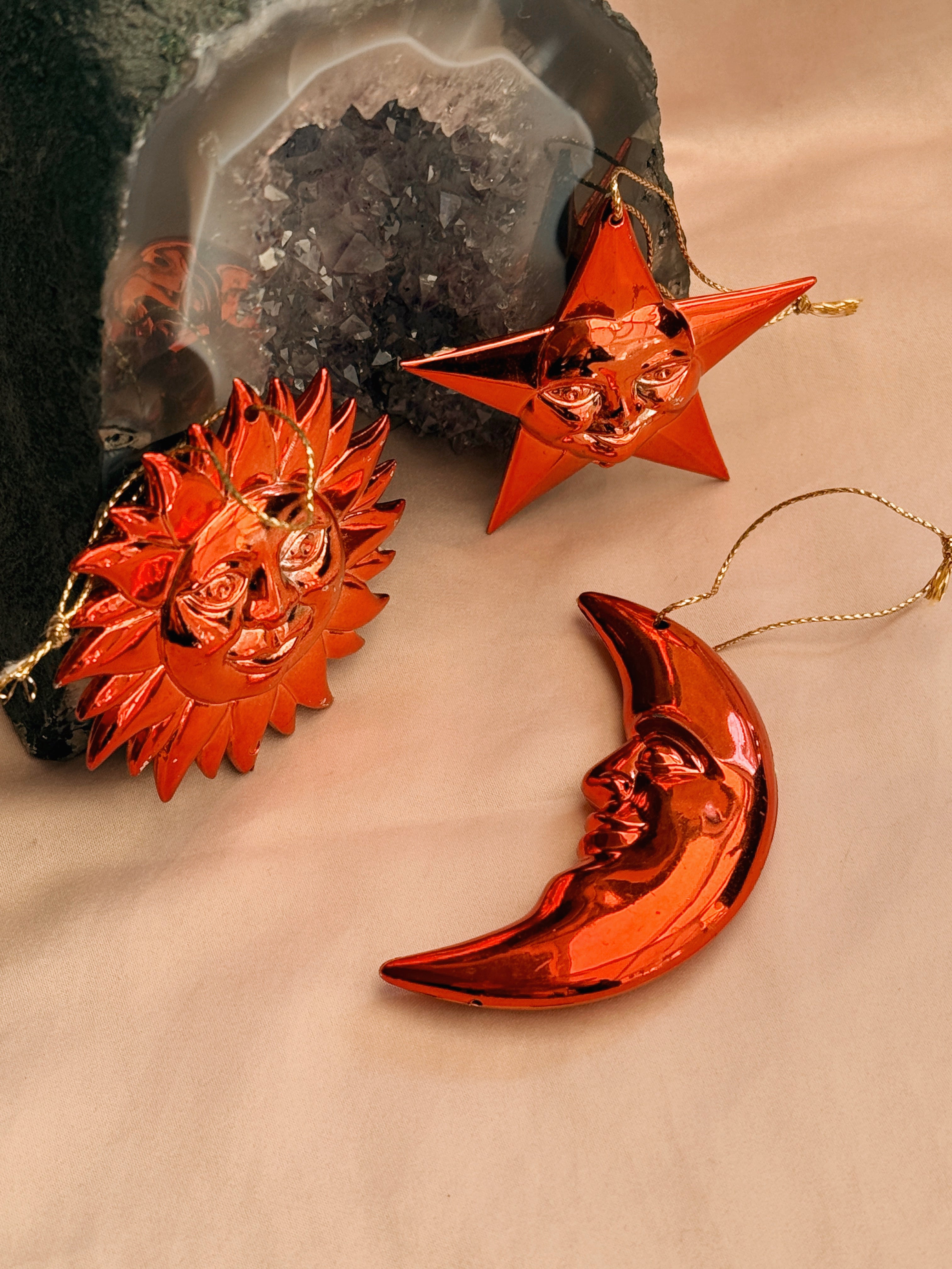 Vintage Set of 3 Celestial Decorations