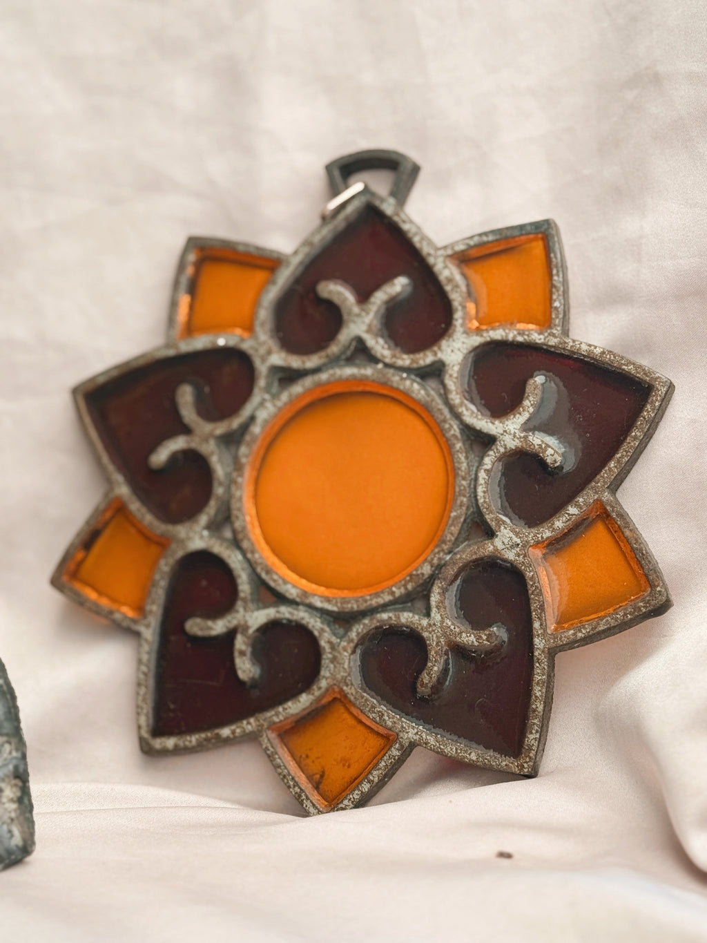 Vintage Glass Flower Suncatcher