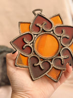 Vintage Glass Flower Suncatcher