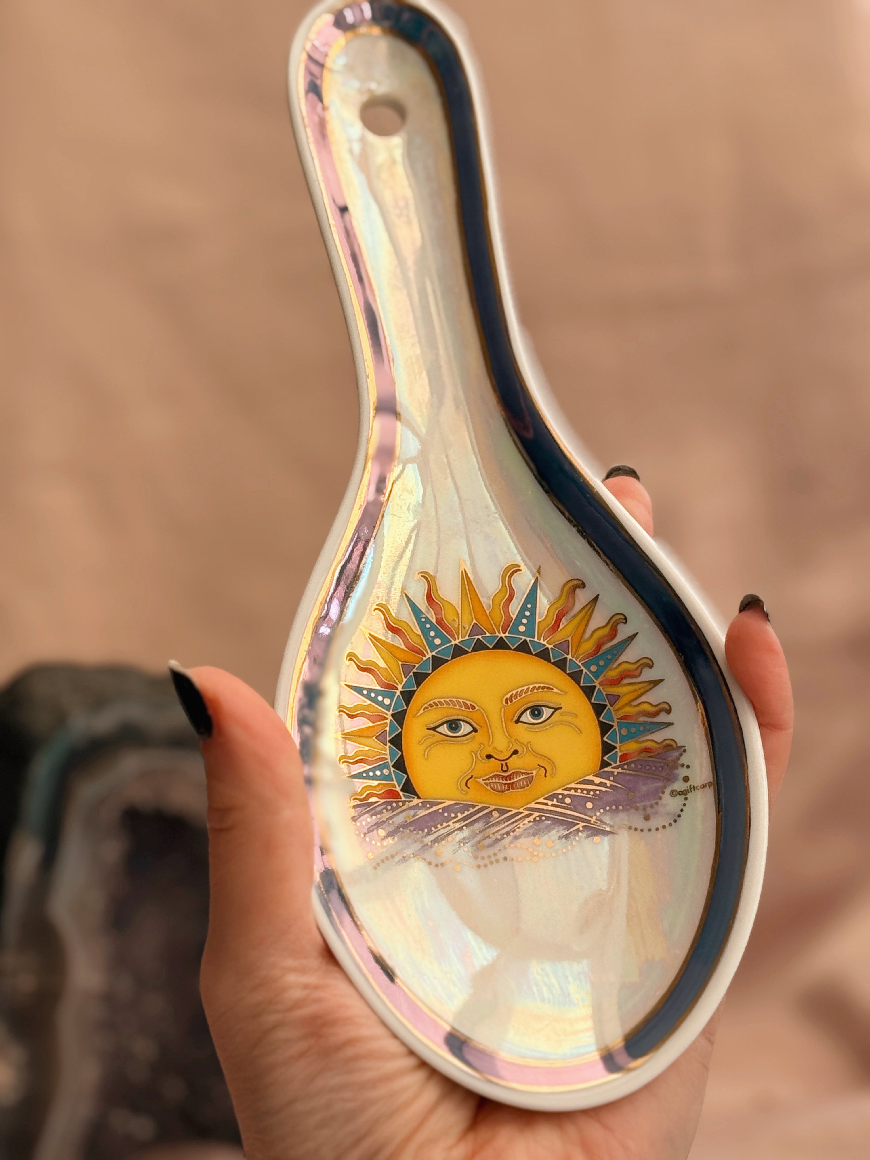 Vintage Ceramic Celestial Spoon Rest
