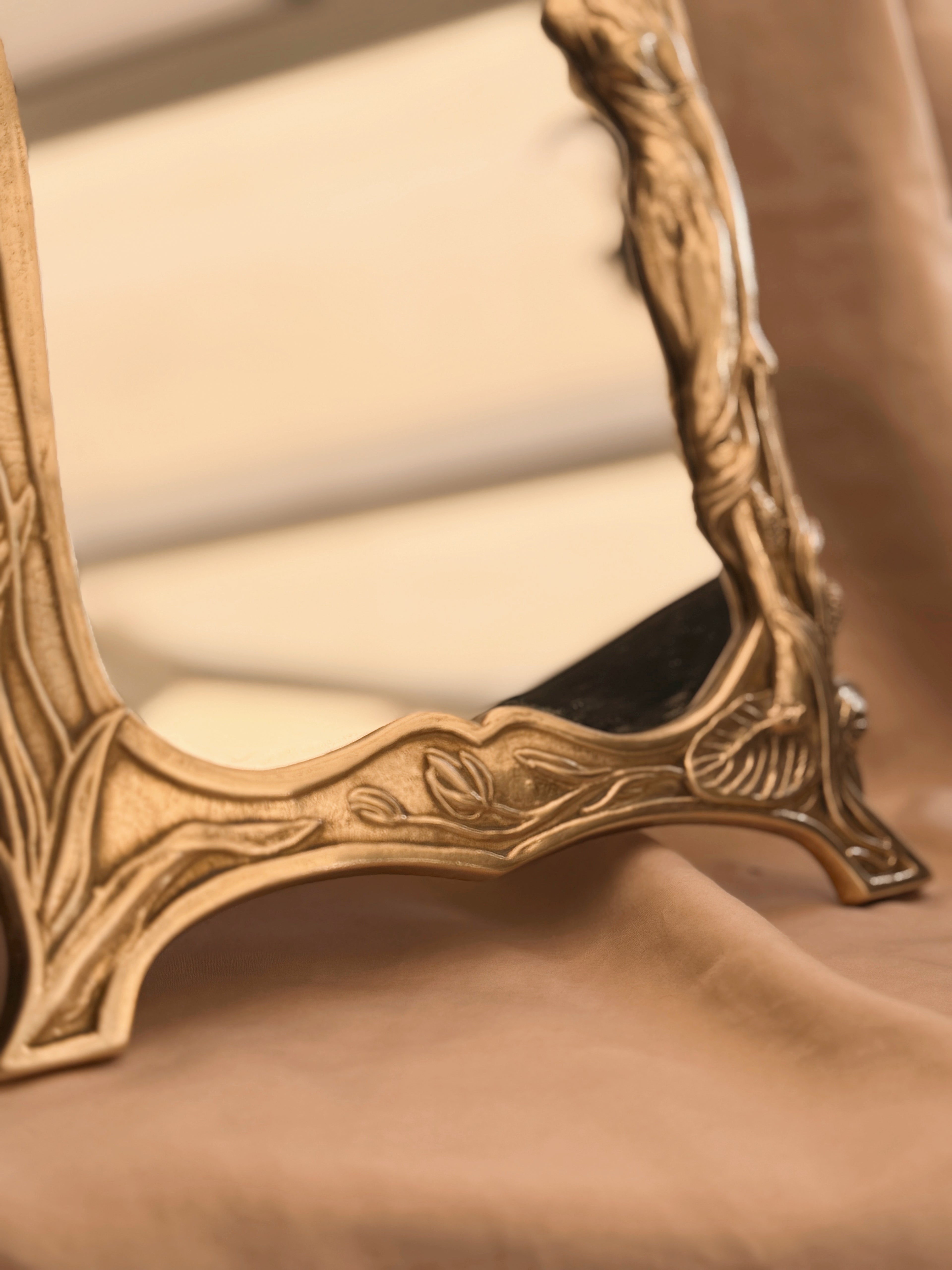 Vintage Brass Art Nouveau Mirror (UK ONLY)