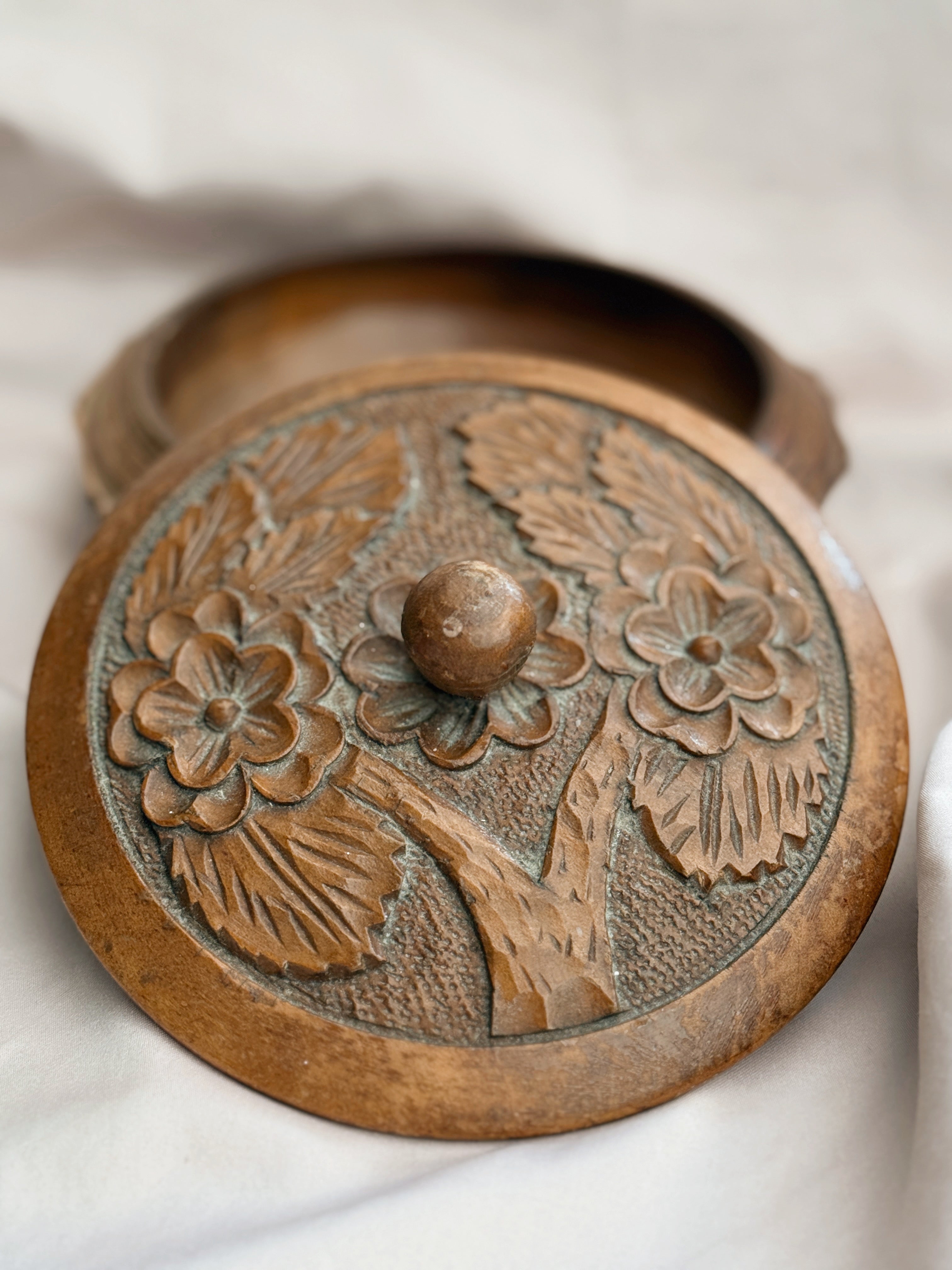 Vintage Carved Wooden Box